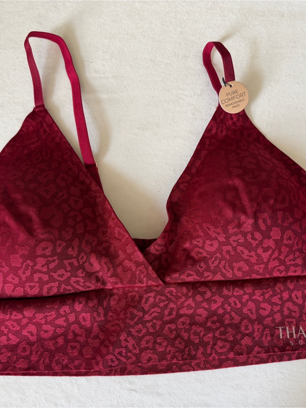Thalia Sodi Burgundy Leopard Wireless Bralette